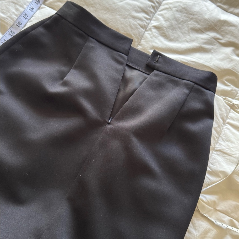 Oleg Cassini Black Satin Pencil Skirt
